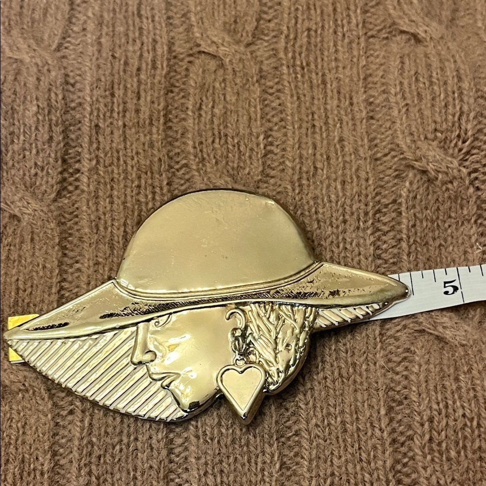 Vintage 80s Gold Art Deco Inspired Scarf Slide - Picture 4 of 5